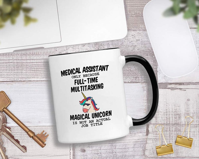 Casitika Medical Assistant Gifts for Women. 11 oz Certified Assistants Mug. Because Unicorn Is Not An Actual Job Title. Gift Idea for Office Co-Workers. (11 oz Black Handle/Rim) - Image 2